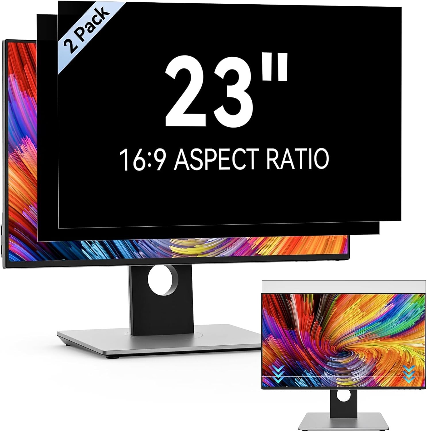 [2-Pack] 23” Anti-Spy Privacy Filters for 16:9 Monitors – Blue Light & Glare Pro
