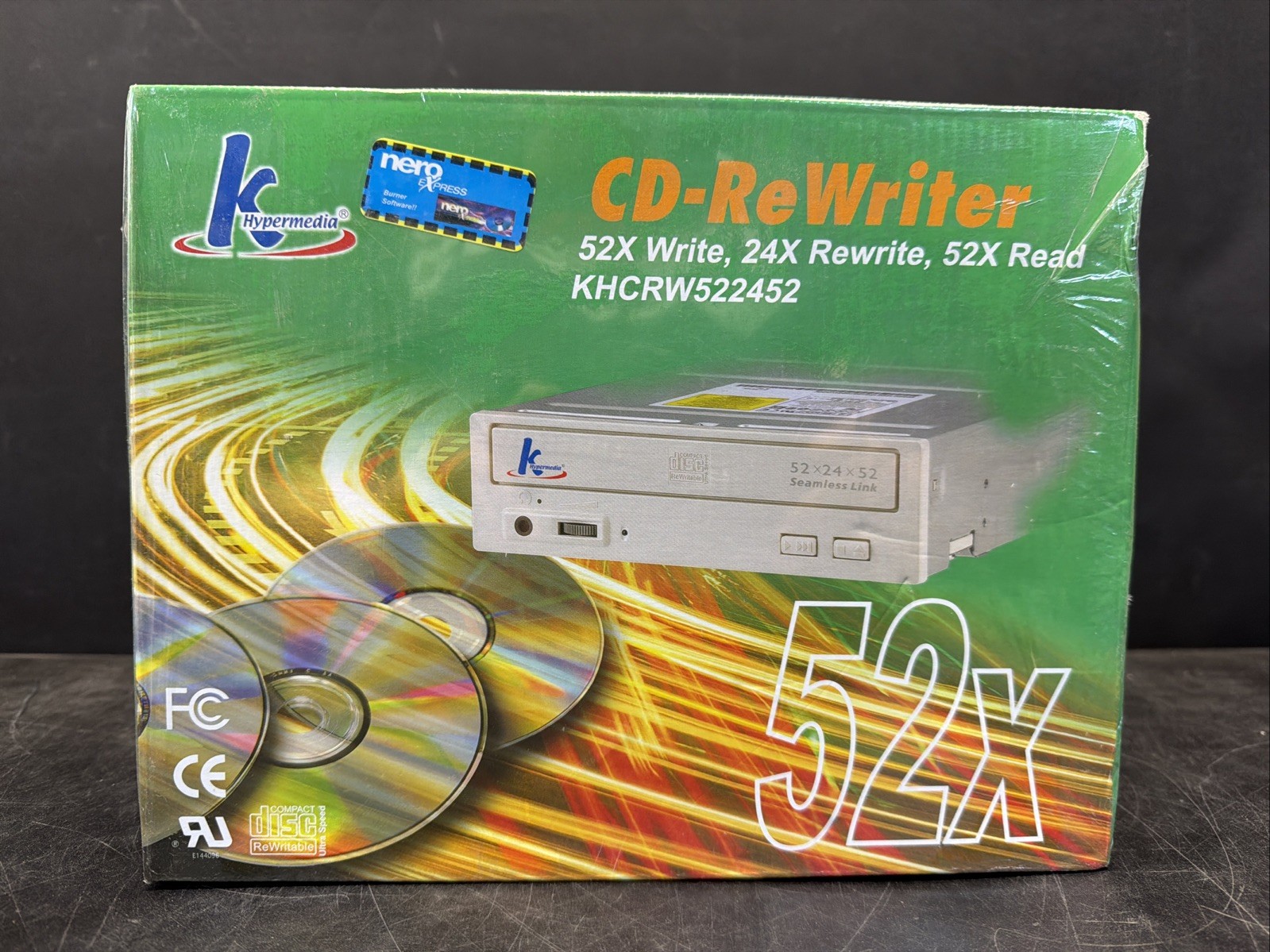 K Hypermedia 52X CD-ReWriter Internal CD-RW Desktop Computer NEW Factory Sealed