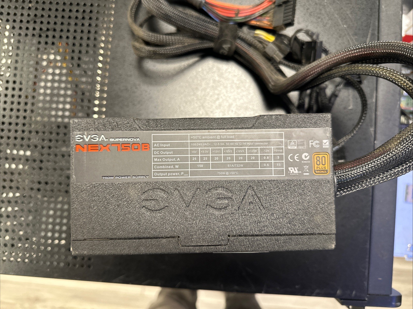 EVGA SuperNOVA NEX750B 750W 80 PLUS Bronze Modular Power Supply PSU Complete