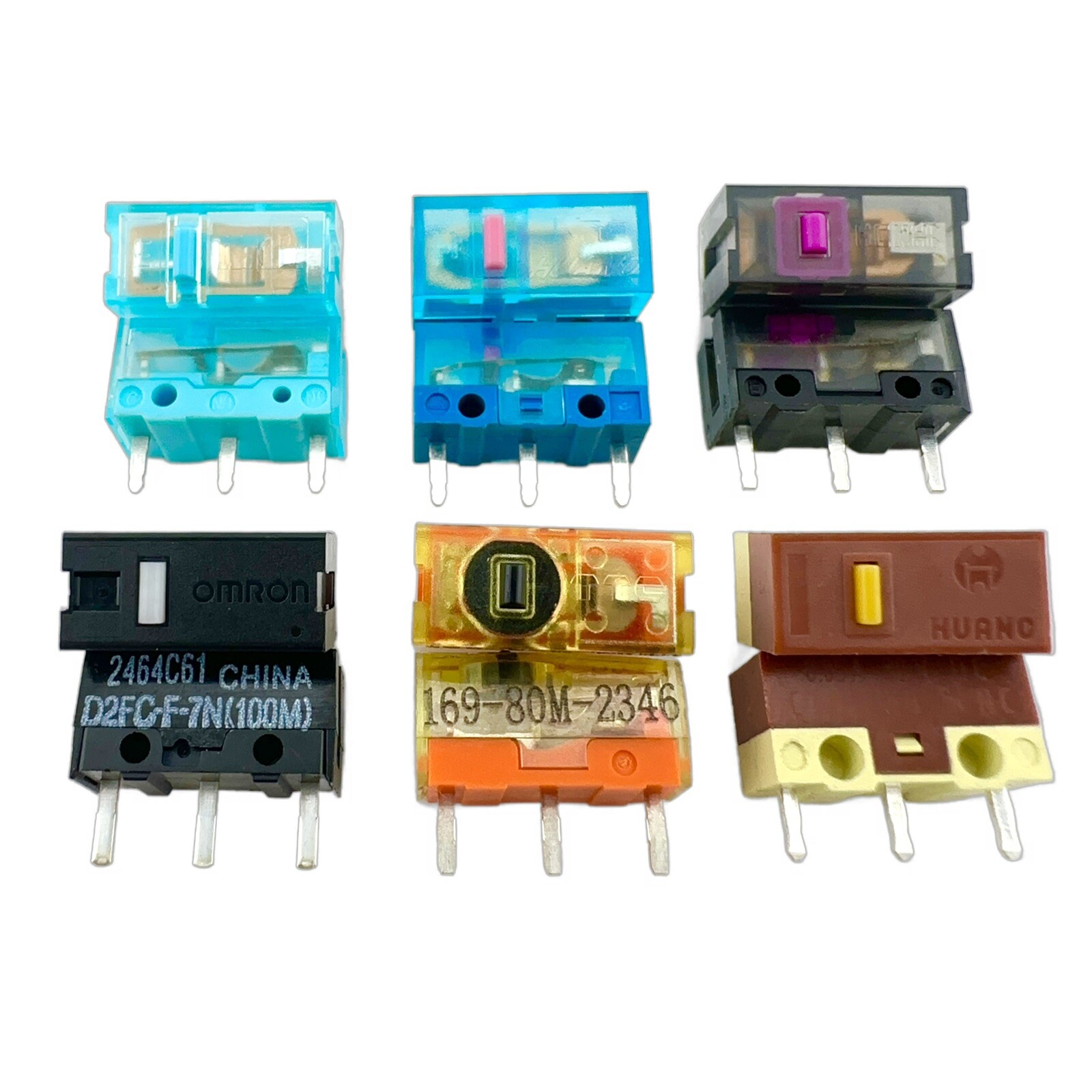Mouse Micro Switch Set Kailh Omron TTC Kailong Huano Silent (12 Pieces)