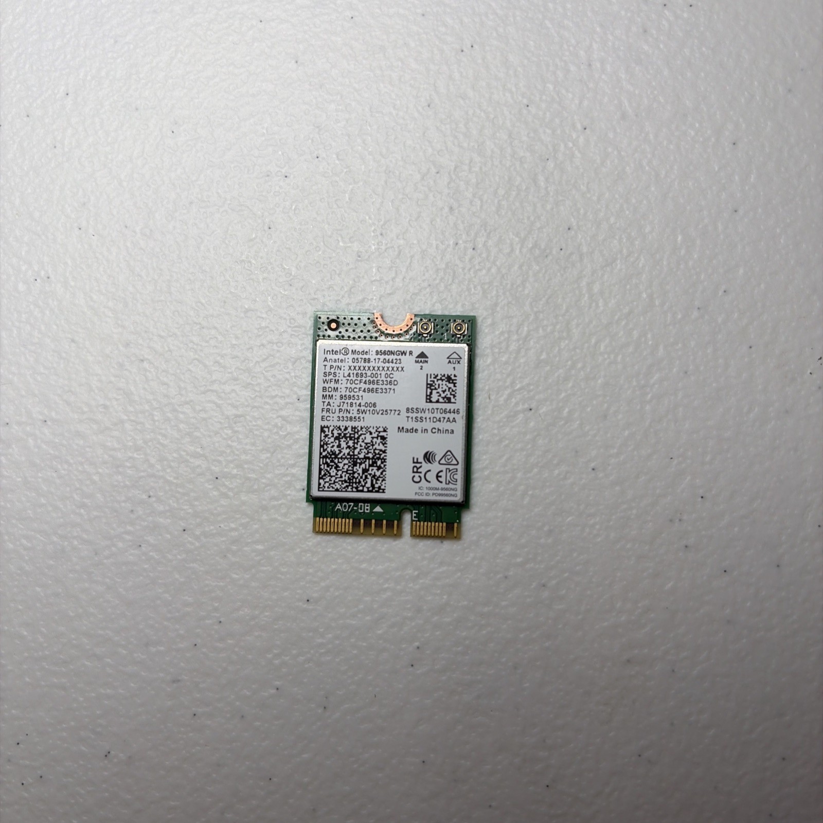 INTEL 9560NGW R M.2 2230 USB PCI-E WIFI 5 802.11AC BLUETOOTH 5.1 CARD 5W10V25772