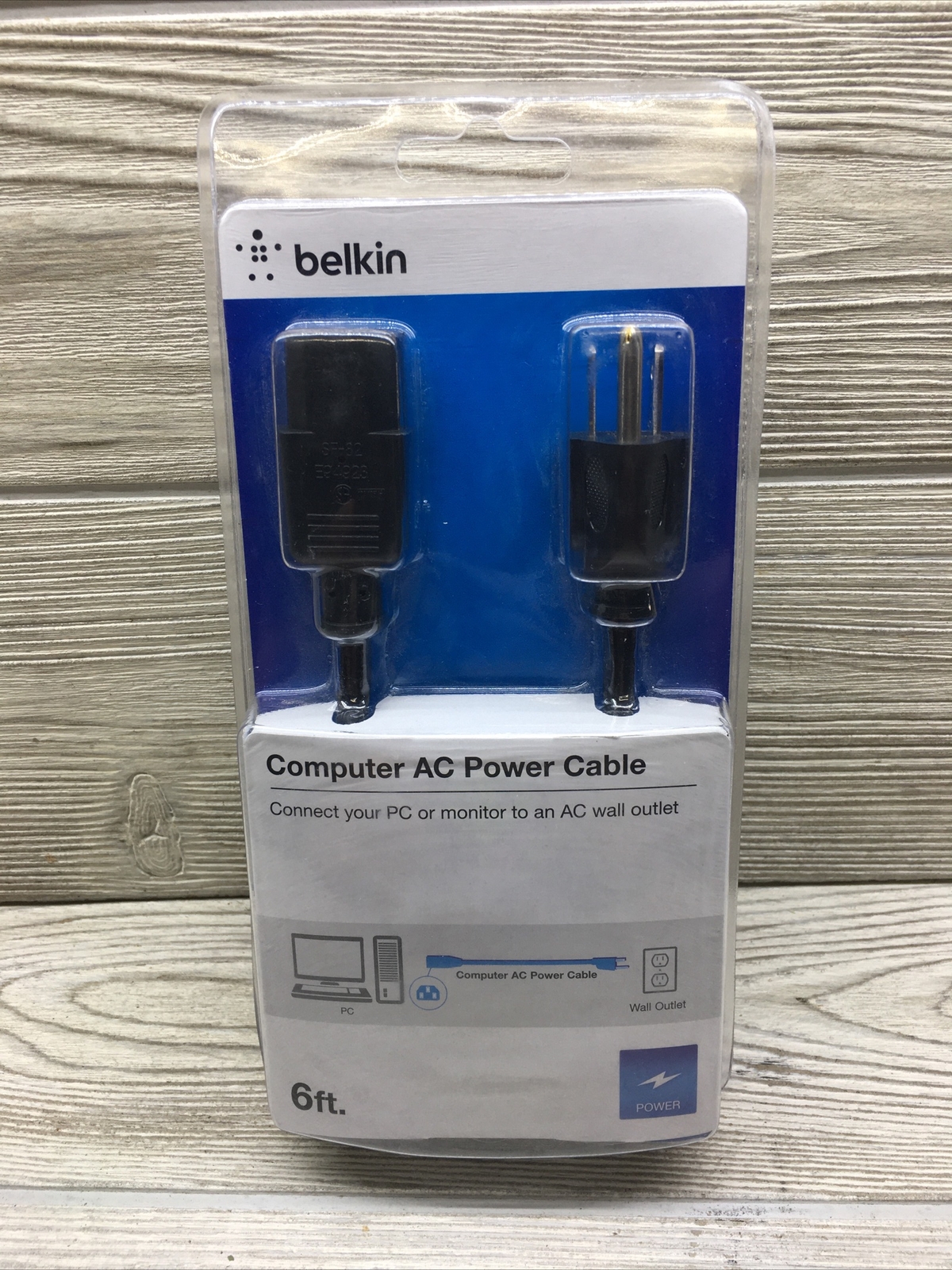 NEW SEALED Belkin 6 FT Computer AC Power Cable Supply Cord Ships out FAST