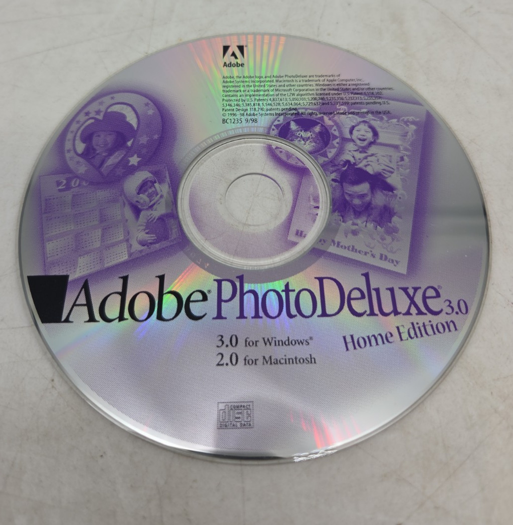 ADOBE PHOTOSHOP 3.0 Deluxe CD ROM Disc only 1995 vintage software