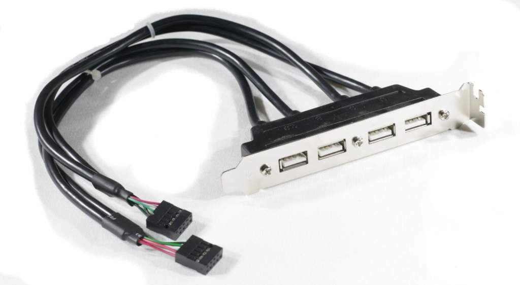 Dual 9 Pin Header to 4 Ports USB 2.0 Female Host Cable Back Rear Panel Bracket