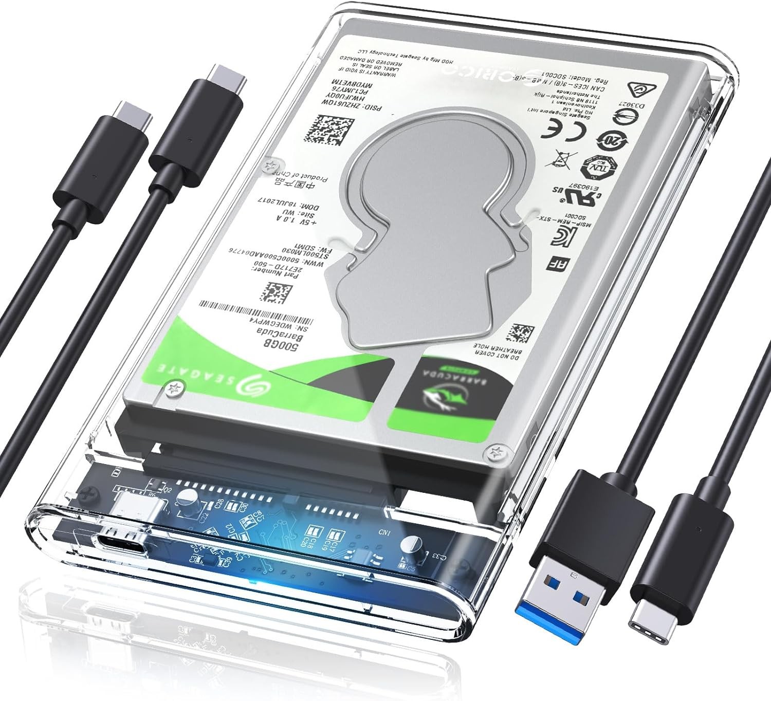 ORICO 2.5'' Hard Drive Enclosure Type-C USB 3.1 Gen2 to SATA 6Gbps External Case