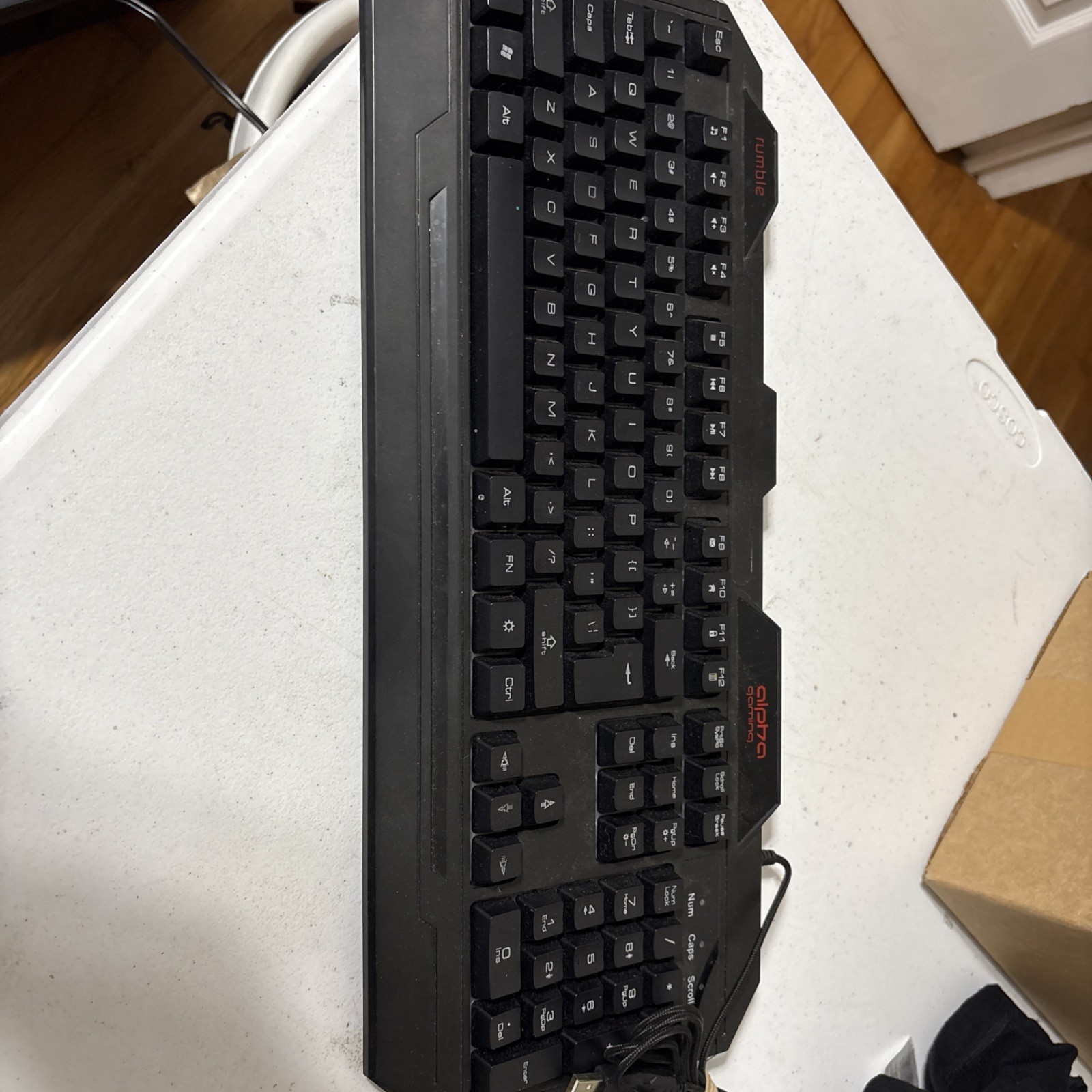 Alpha Gaming Rumble Multi Light-up black Keyboard -UNTESTED Unknown working cond