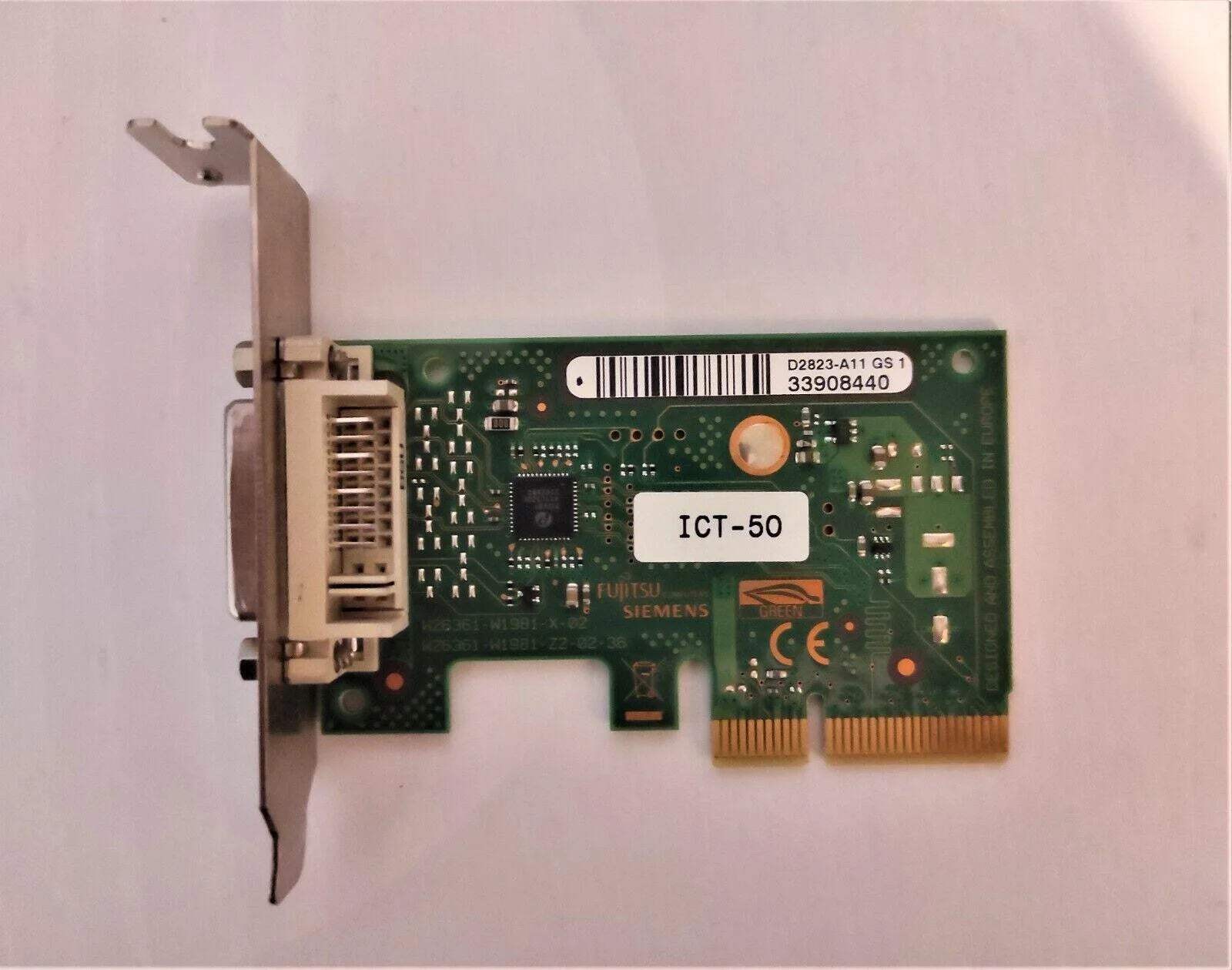 Fujitsu Siemens PCI-e DVI Graphics Adapter Add Card ICT-50 Low Profile D2823-A11