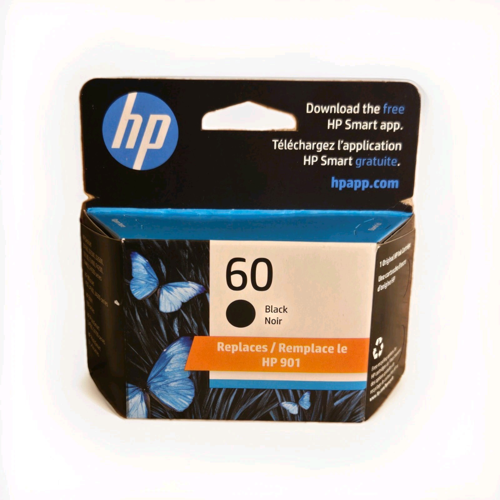 HP 60 Black Ink Cartridge Replaces HP 901 • Genuine | Sealed• Expires 12/2025