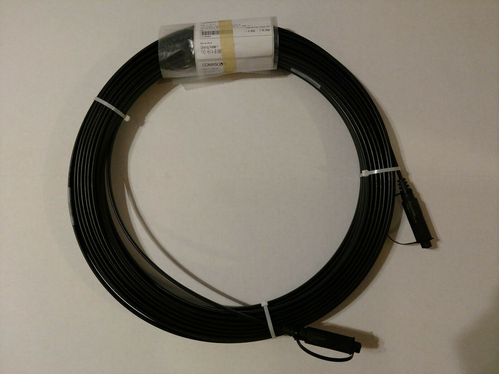 COMMSCOPE 180FT Fiber Optic Drop Cable Hardened SC/APC to Hardened SC/APC Flat