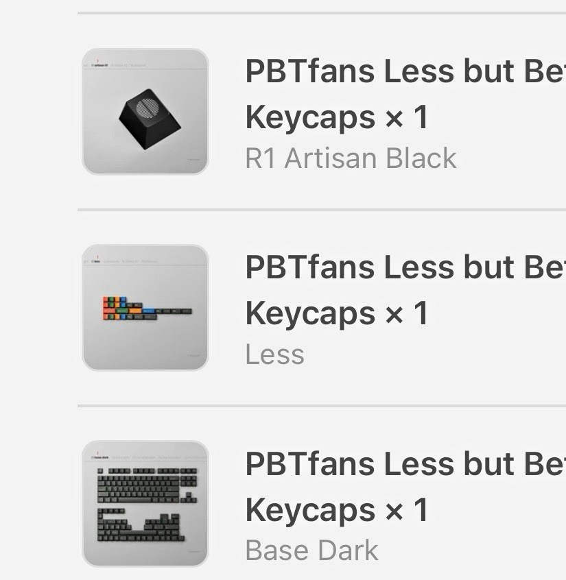 PBTfans Less but Better Dark Keycaps Set Black English QWERTY Standard
