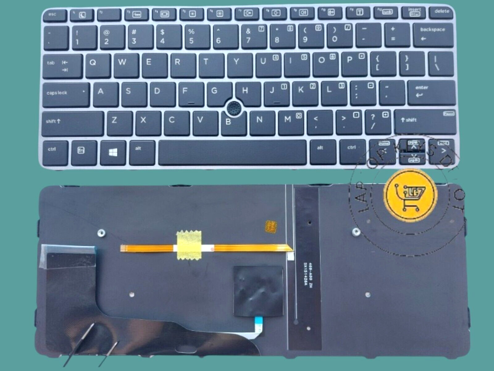 New US Backlit/Pointer Silver Keyboard HP EliteBook 720 725 G3 G4 820 828 G3 G4
