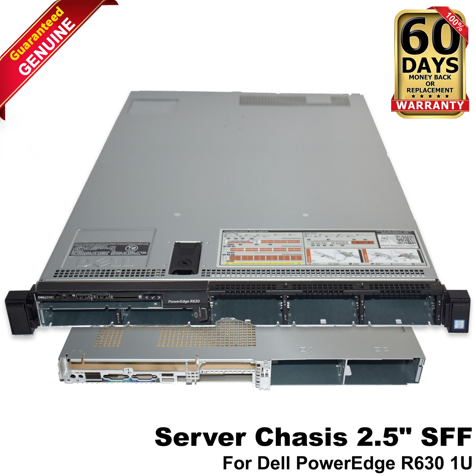 Dell PowerEdge R630 8x 2.5" SFF Barebone Chassis Backplane Fans Risers XNMYN