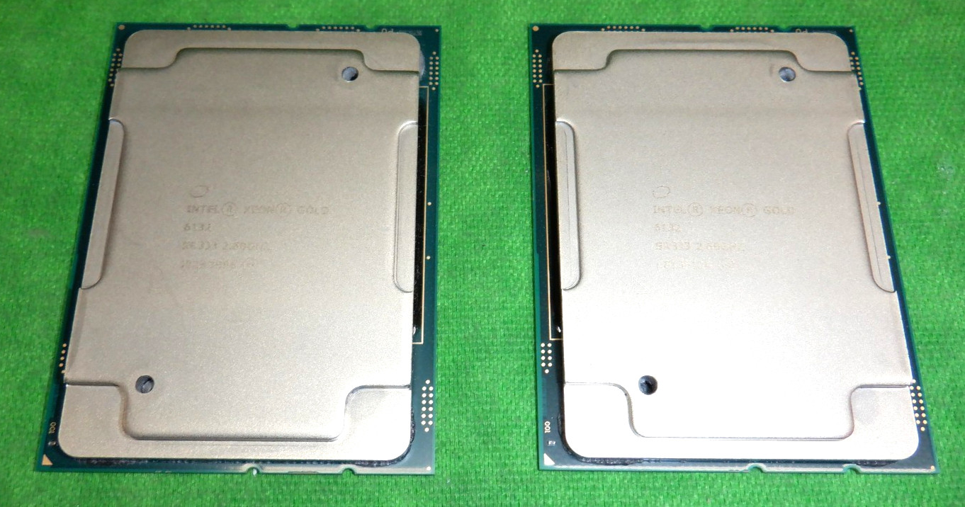 Intel Xeon Gold 6132 14-Core Server CPU @ 2.60GHz LGA3647 SR3J3      LOT OF 2