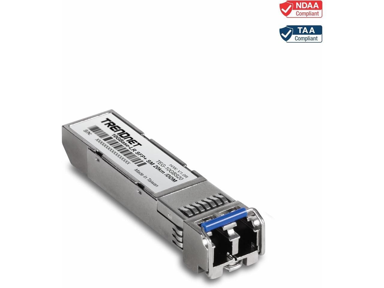 TRENDnet TEG-10GBS20, SFP+ Single Mode LC Module (20km), Lifetime Protection