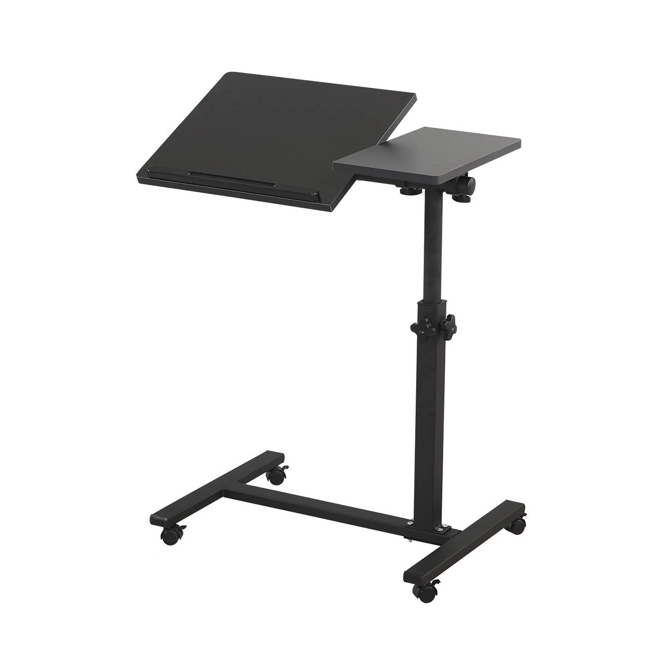 TigerDad Overbed Bedside Desk Mobile Rolling Laptop Stand Tilting Overbed Tab...