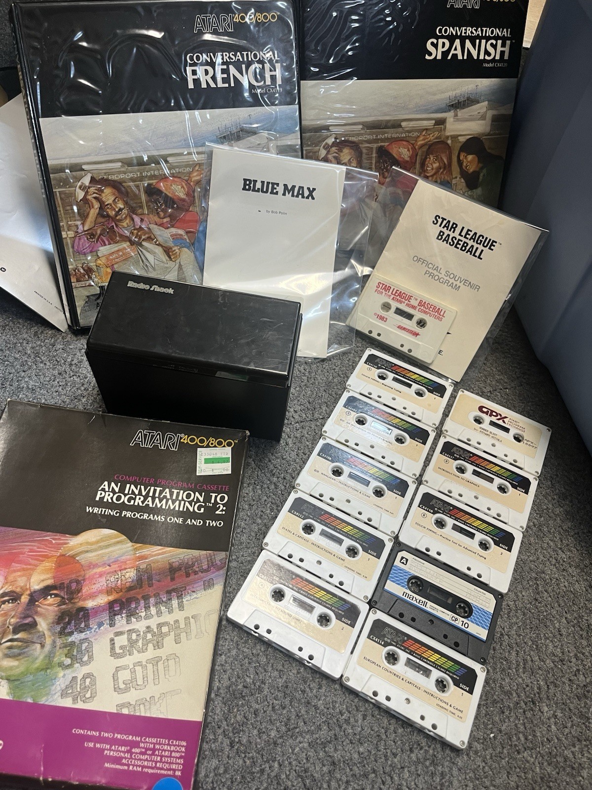 vintage atari program cassette lot 24 Cassette Tapes Total Software And Games-