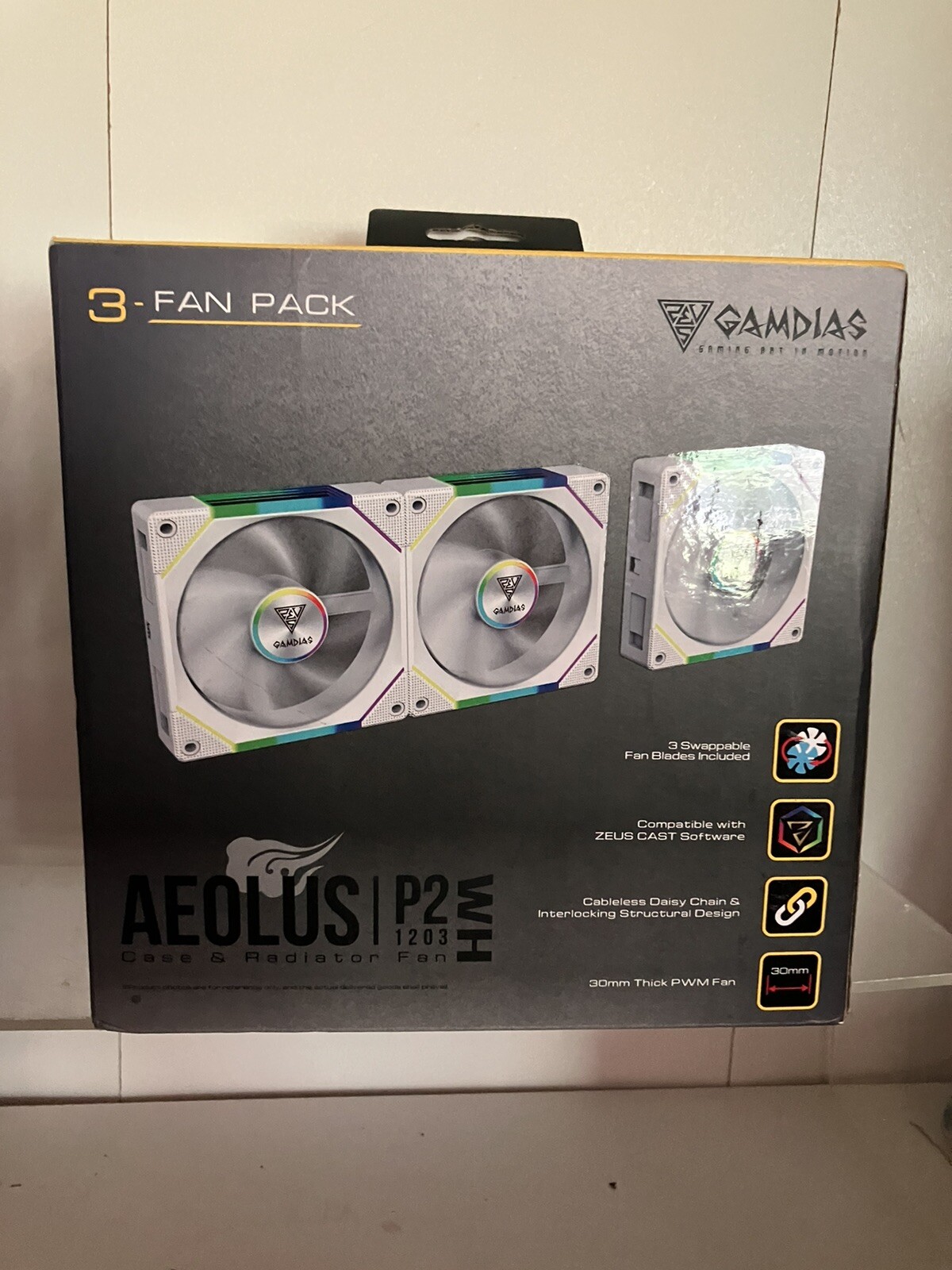 GAMDIAS Aeolus P2-1203U WH Gaming Case Fan