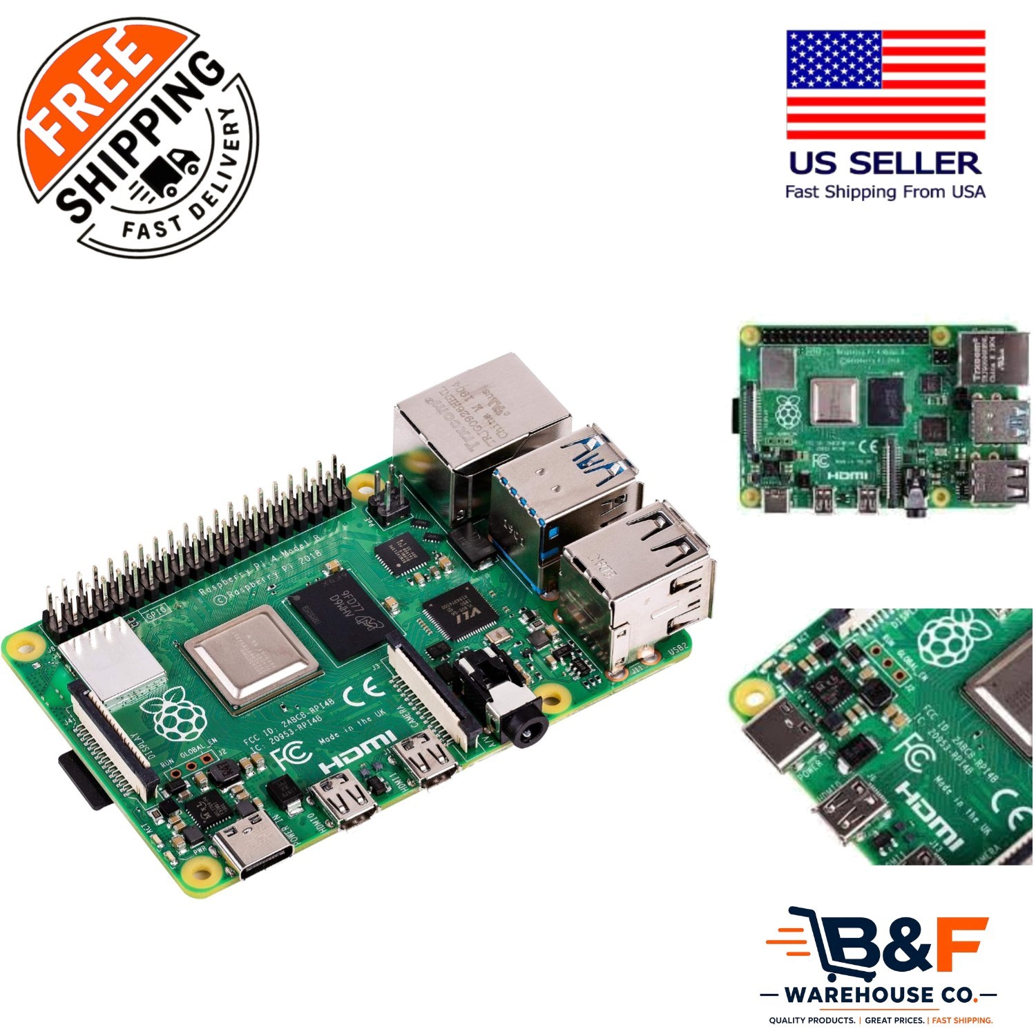 Raspberry Pi 4 Model B - 2GB RAM, Bluetooth, USB & Linux for Seamless Experience