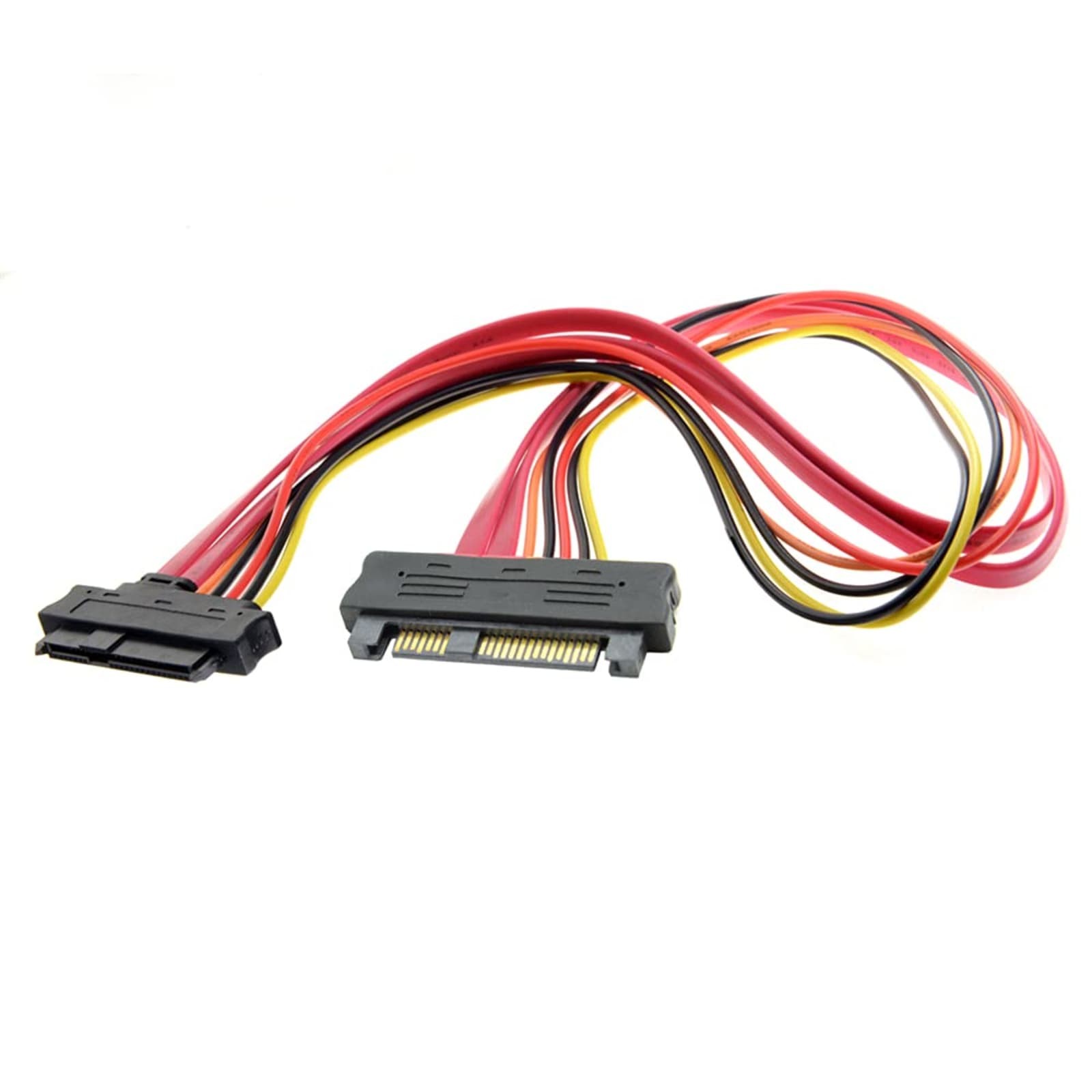 SFF-8482 SAS Hard Drive Extension Cable 29-Pin Male to Female 50cm Black 26AWG