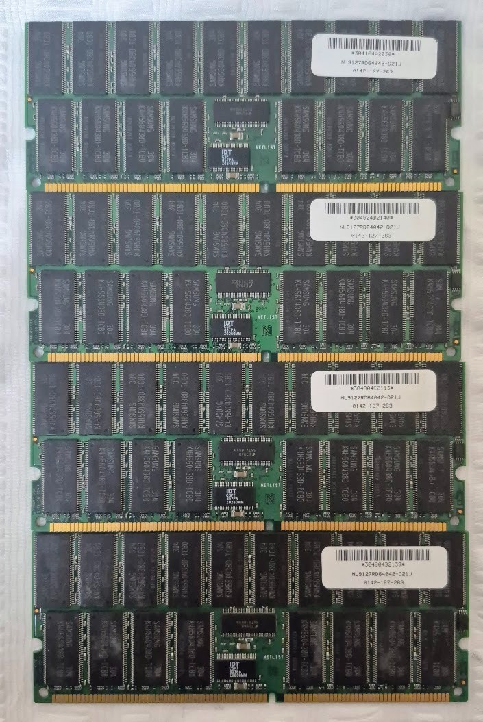 4GB (4x1GB) Netlist PC2100R DDR-266 ECC REG Server RAM NL9127RD64042-D21J Tested