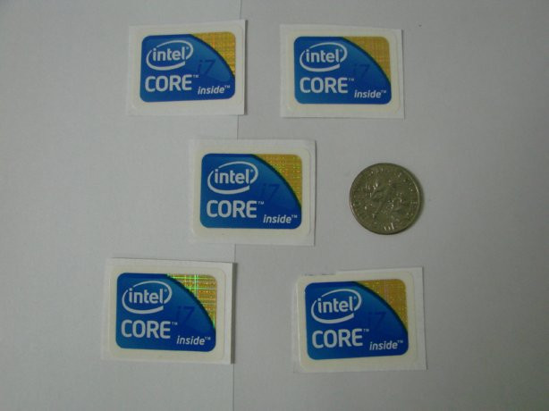 5pcs Genuine Original Intel Core i7 Blue sticker label badge logo