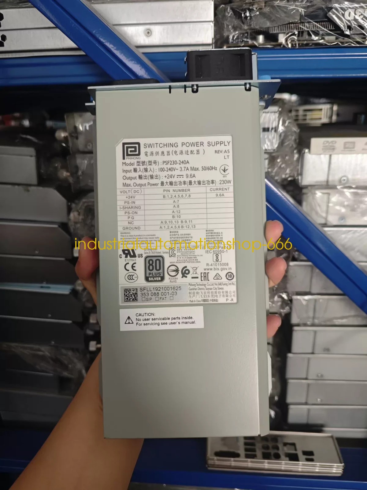1PCS USED IBM TS4300 Tape Library Power Supply PSF230-240A Via DHL or FedEX