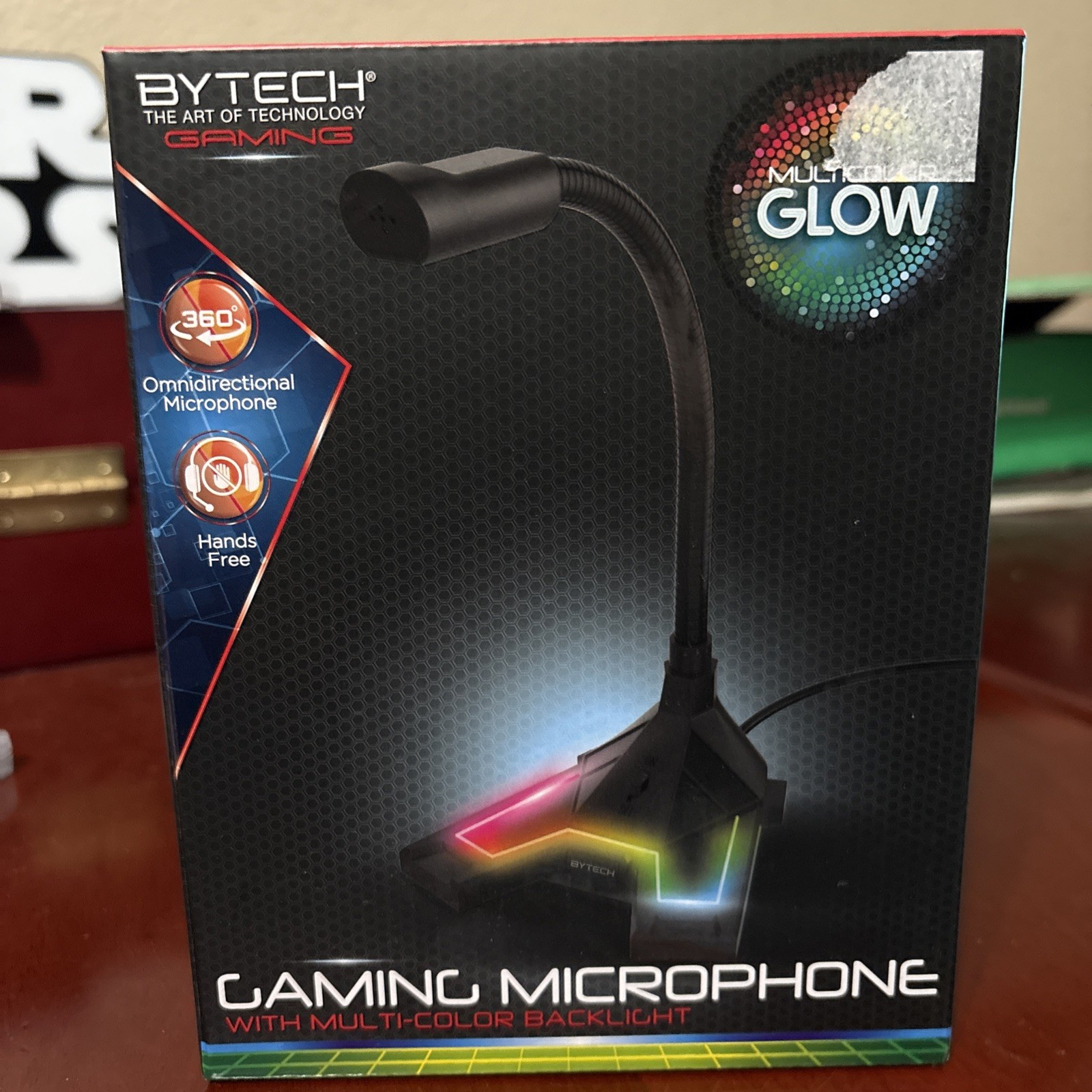 Bytech Adjustable Gaming microphone - new- Multi Color Backlight Hands Free NEW
