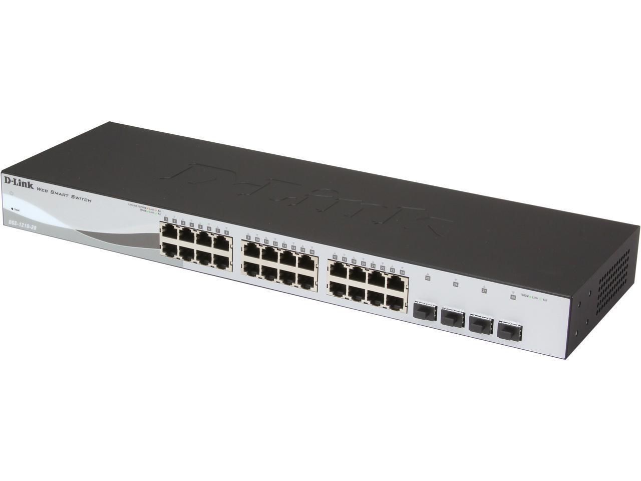 D-Link 28 Port Smart Managed Layer 2+ Gigabit Ethernet Switch with 4 Gigabit RJ4