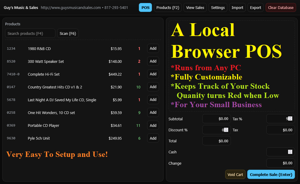 Universal POS Software System Runs on Any Operating System Inventory Management