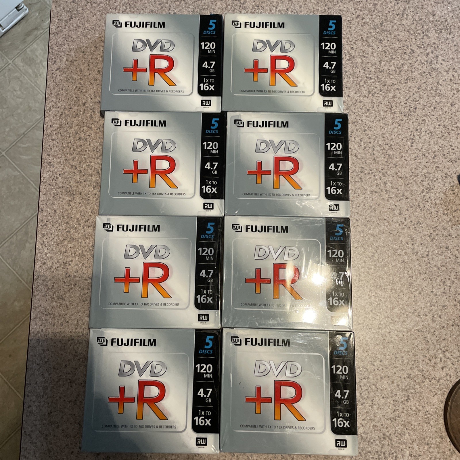 8 Fujifilm 5 pack DVD+R  120min 4.7GB 16x Recordable Double Layer Disc NEW
