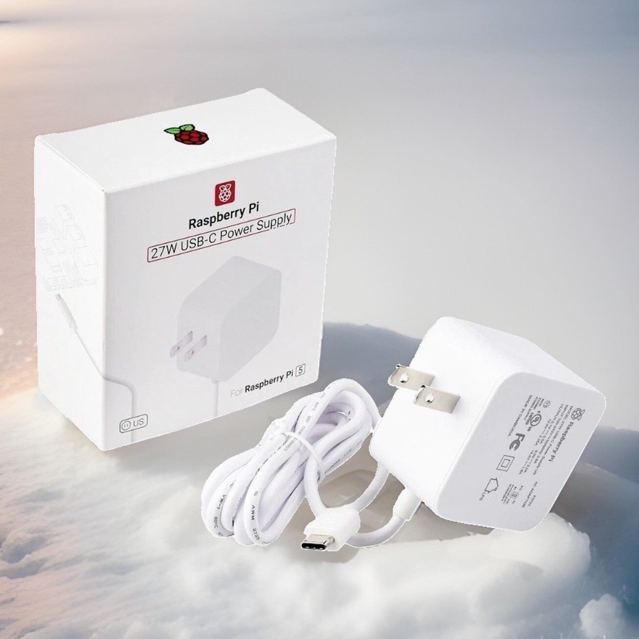 Official Raspberry Pi 27W USB-C Power Supply Adapter for Pi 5 US Version