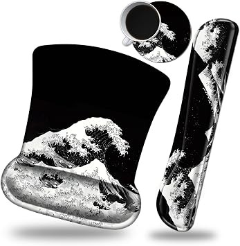 Keyboard Wrist Rest and Mouse Wrist Rest Pad Set, Made of Memory Foam with Non S