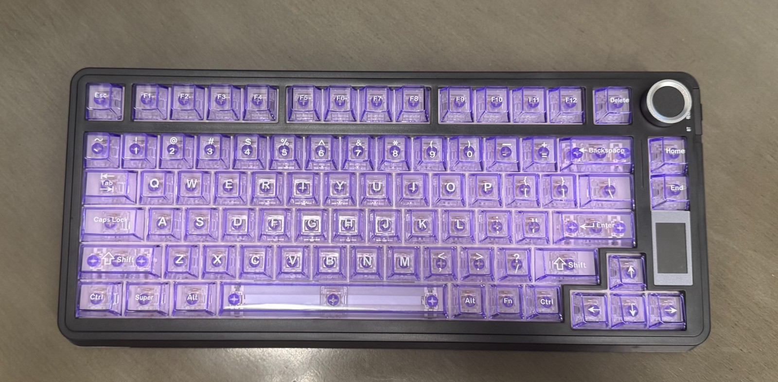 CUSTOM Wireless Mechanical Keyboard – Clear Purple Keycaps