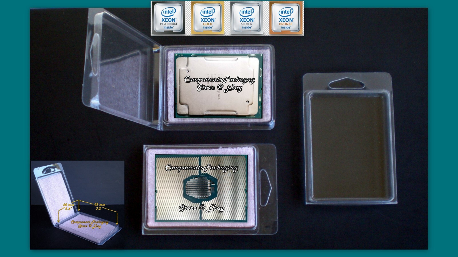 Xeon Platinum CPU Clam Shell Case fit Intel Socket LGA4189 - Lot of 12 25 60 New