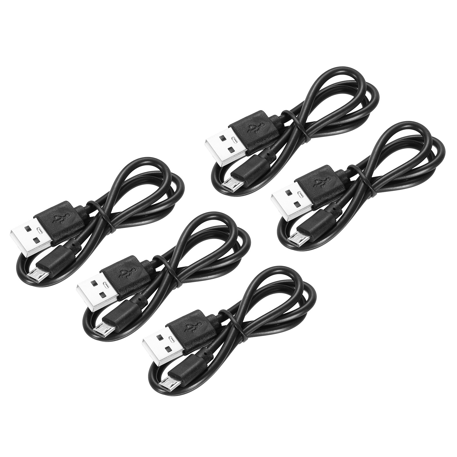 5 Pcs Micro USB Cable, 1ft USB Micro Cable USB to Micro USB Cable, Black