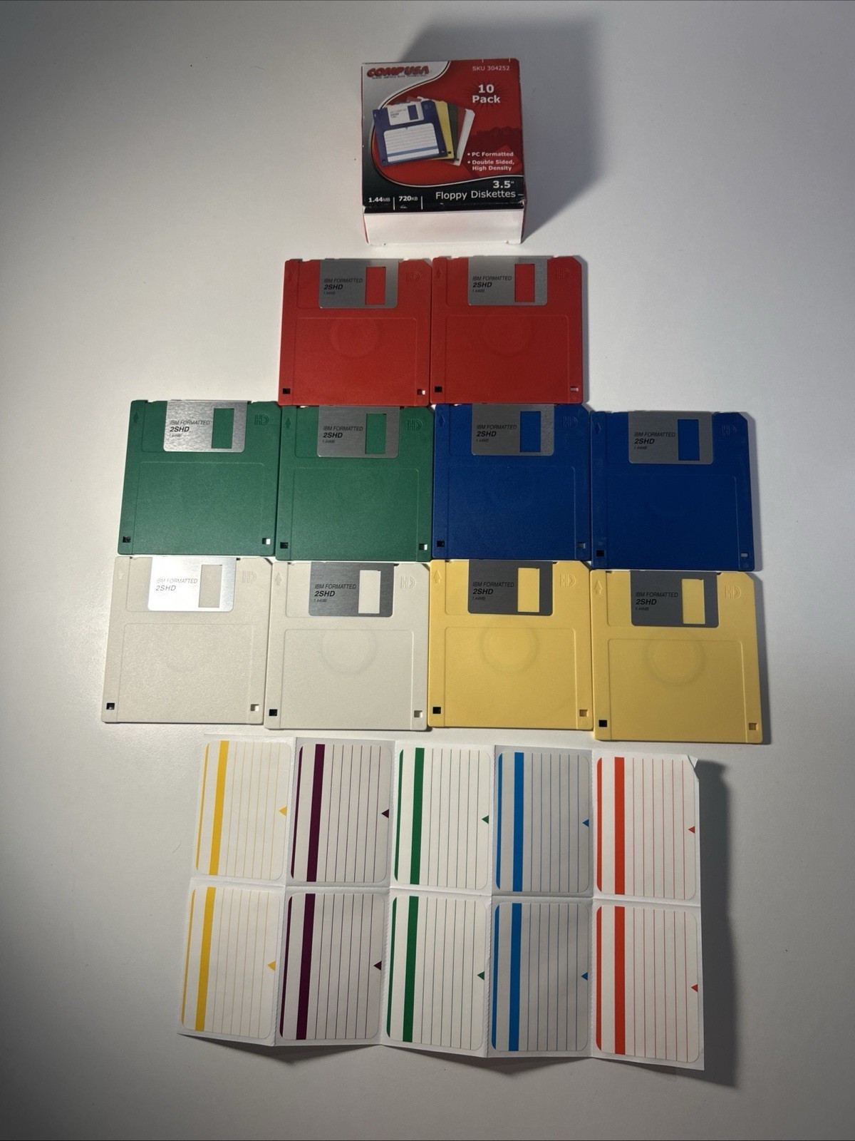 COMP USA 3.5" Floppy Disc Diskettes 1.44MB Double Sided High Density 10 Pack
