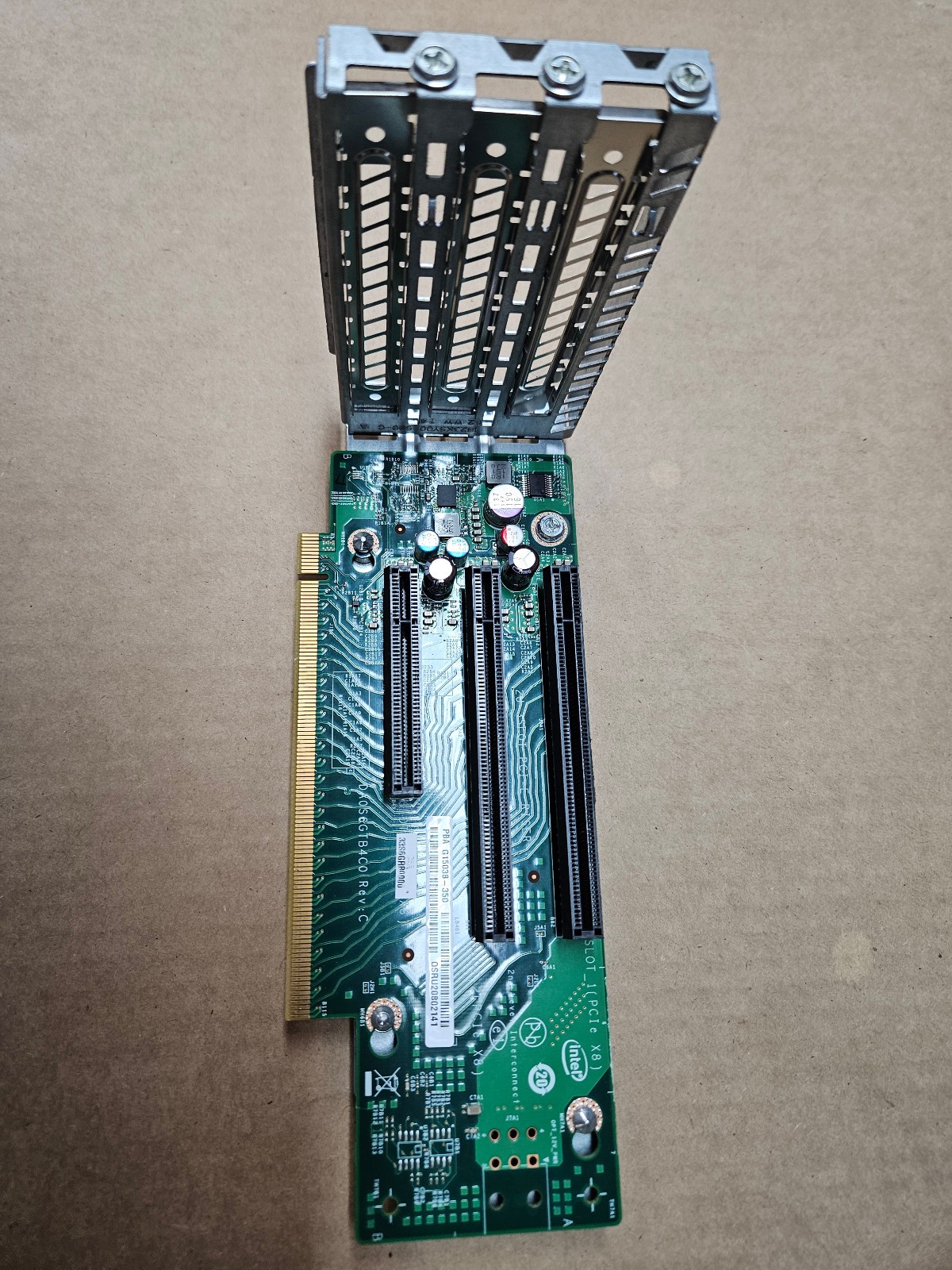 Intel 2U 3-Slot PCI-E Riser Board in Bracket PBA G15038-350 DA0S6GTB4C0  Rev : C
