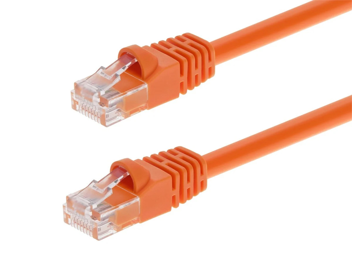 Cat6 Ethernet Patch Cable Network RJ45 Stranded UTP Crossover 24AWG 50ft Orange