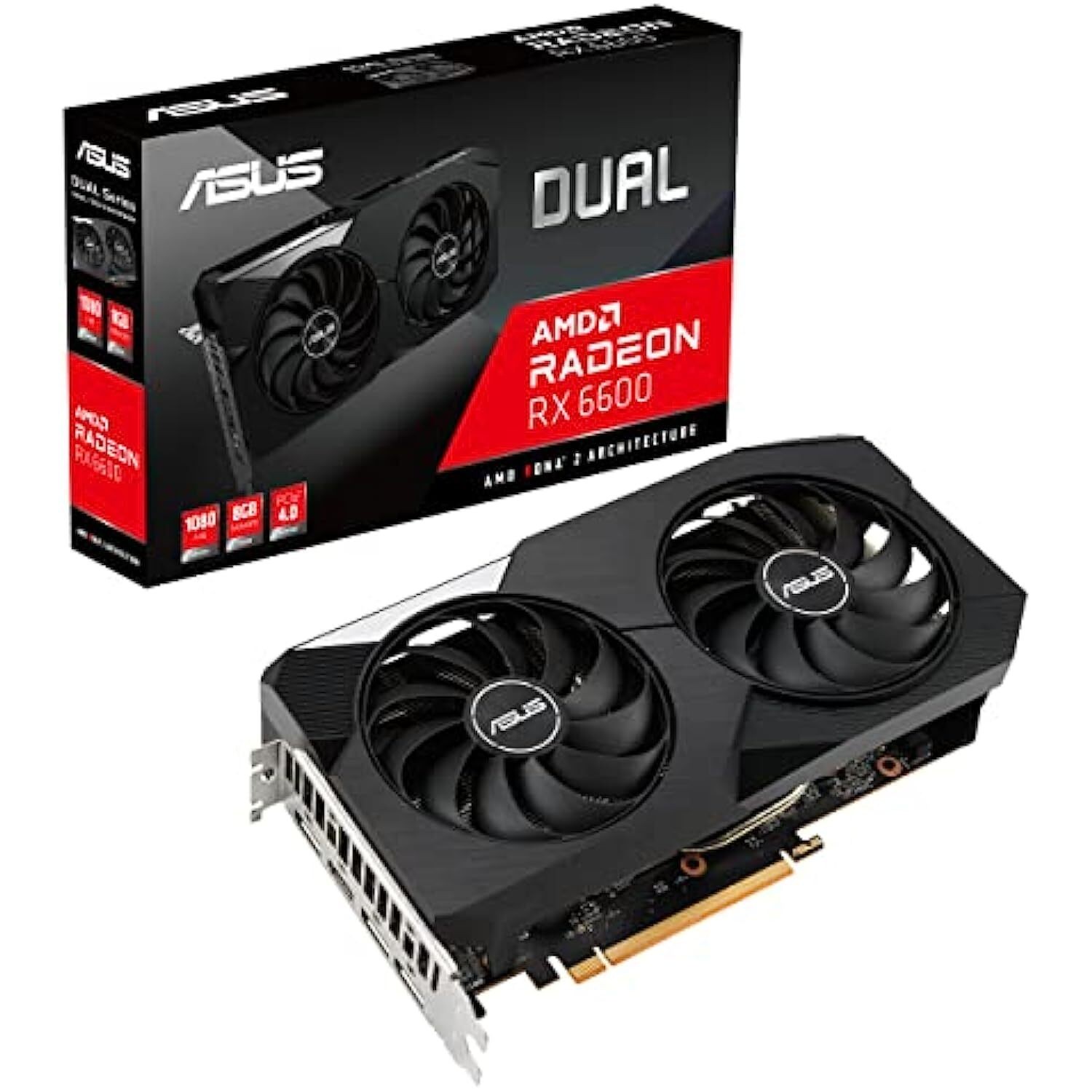 ASUS Dual AMD Radeon RX 6600 8GB GDDR6 Gaming Graphics Card DUAL-RX6600-8G