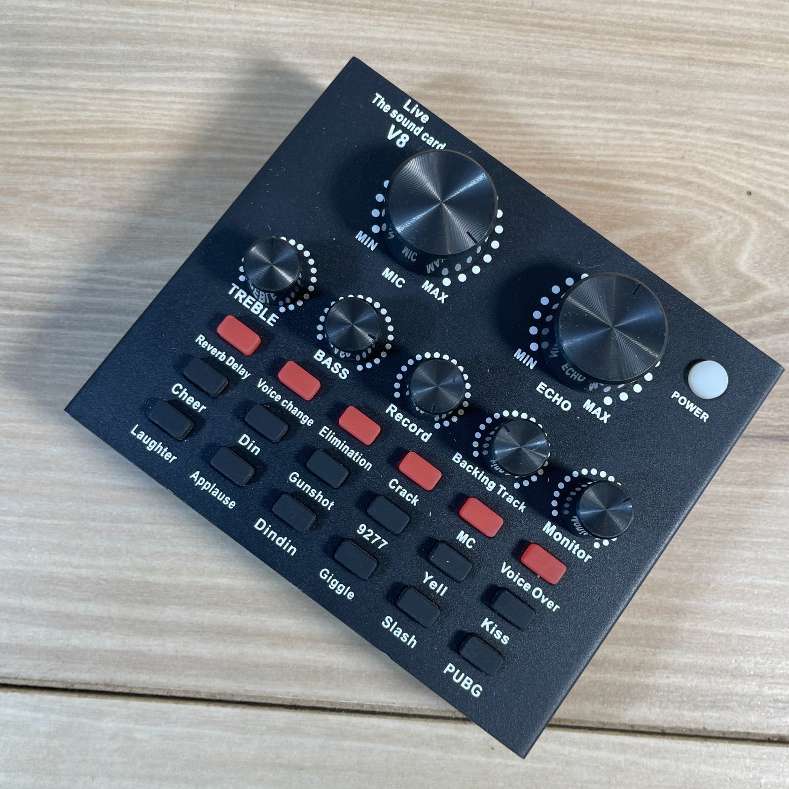 V8 Audio Mixer Sound Card USB Rechargeable for Singing Shouting Live Recording