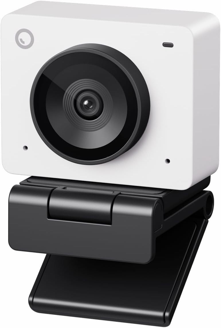 1080P 100FPS Streaming Webcam with Gesture Control & Beauty Mode in Cloud White