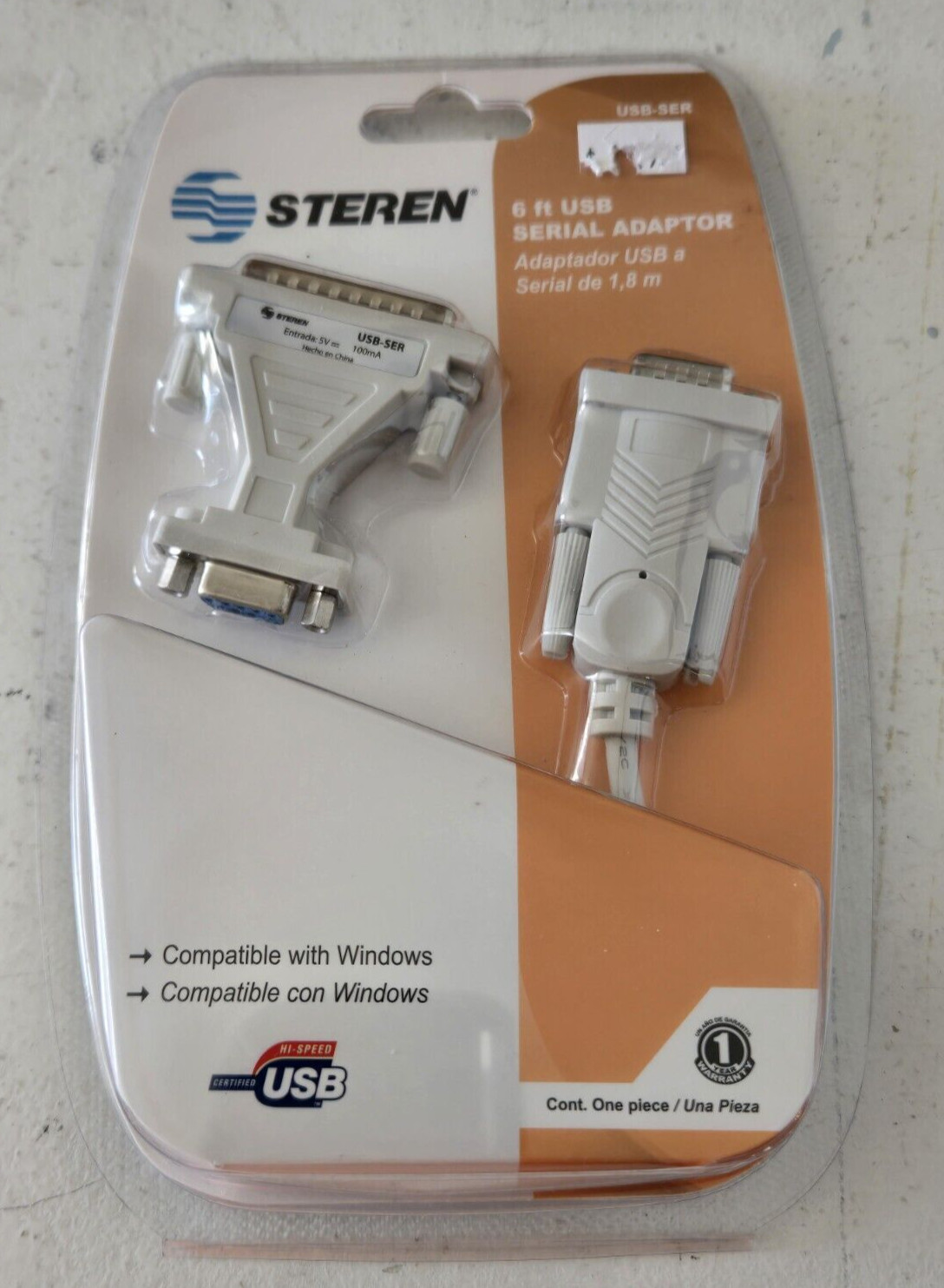 STEREN USB-SER 6 Foot USB to Serial Adaptor DB9 Software Included
