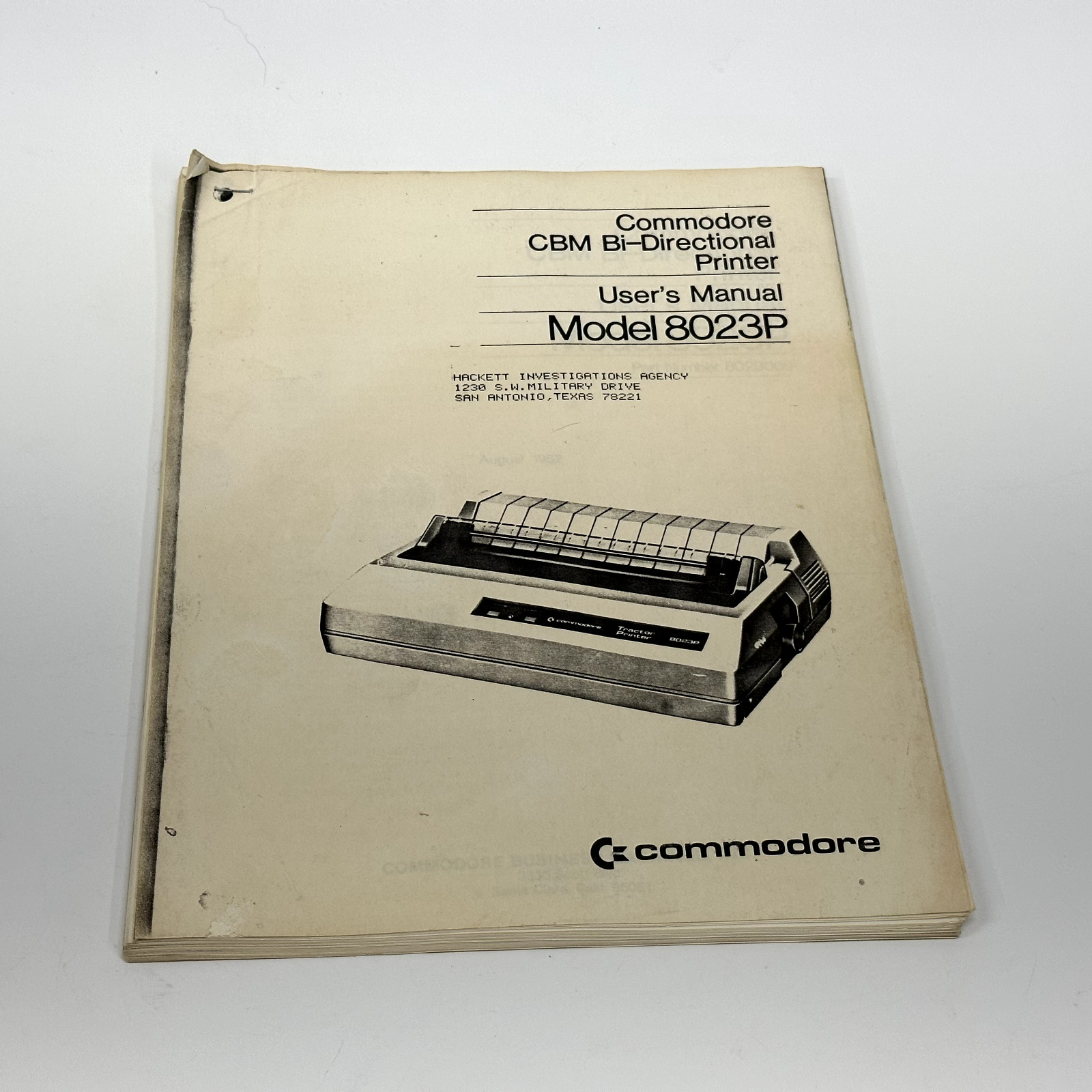 COMMODORE 8023p BM Bi-Directional Printer User Manual COPY
