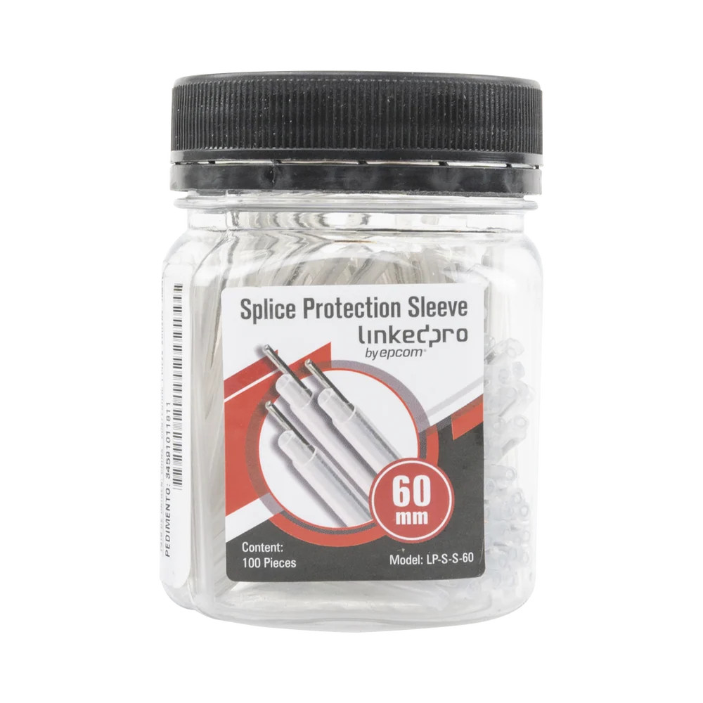 LinkedPRO LPSS60 Jar with 100 Fiber Optic Fusion Sleeve, 60mm