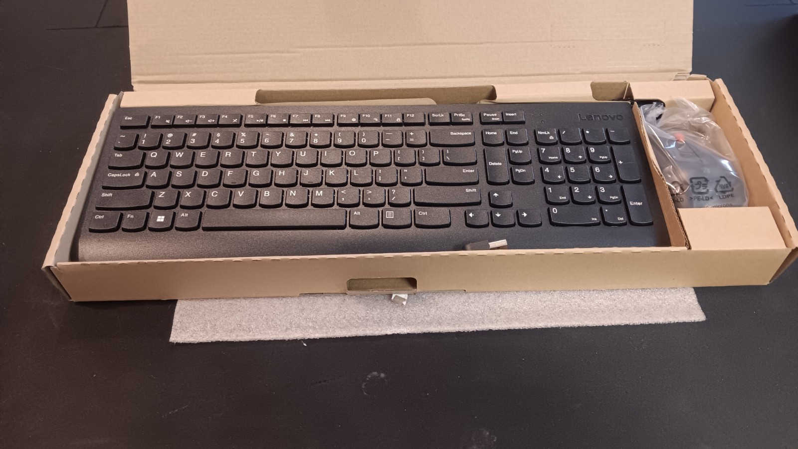 Keyboard + Mouse -Lenovo Essential Wired Keyboard Mouse Combo SK-8823.SM-8823