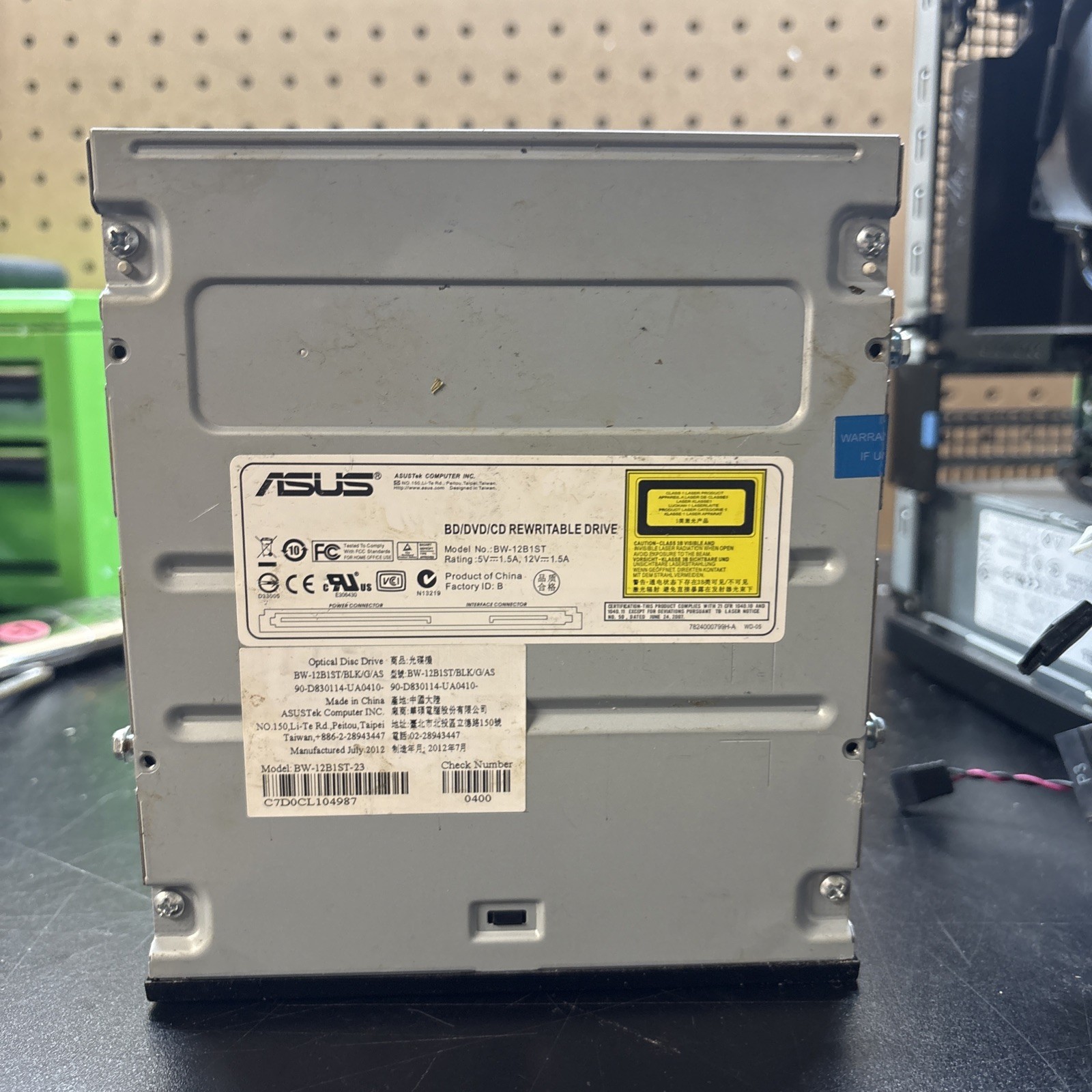 ASUS BW-12B1ST Internal SATA Blu-ray DVD CD Rewriter Drive Black Tested Working