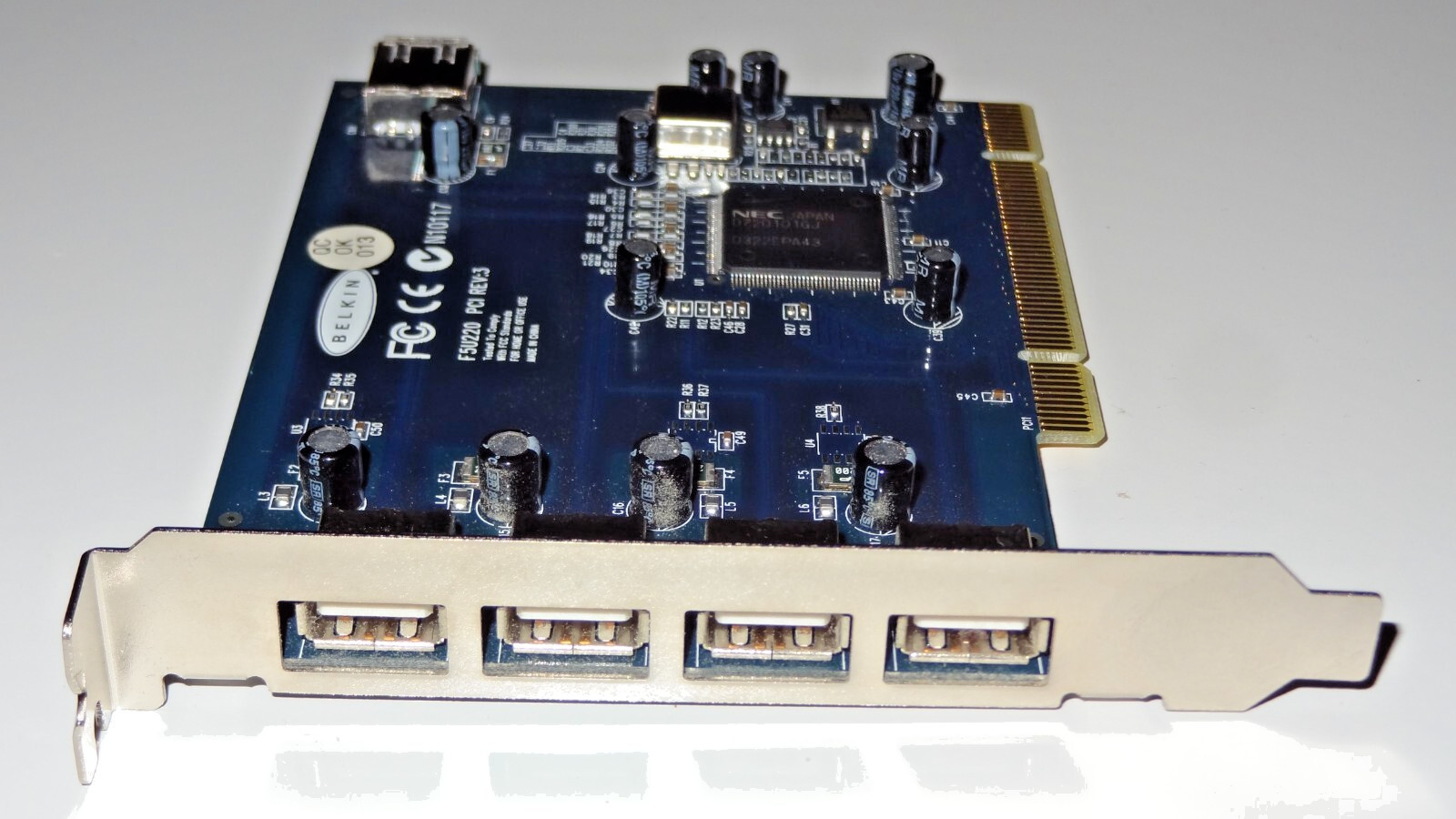 USB 2.0 PCI Interface Card 5 Port Belkin F5U220 REV 3 TESTED