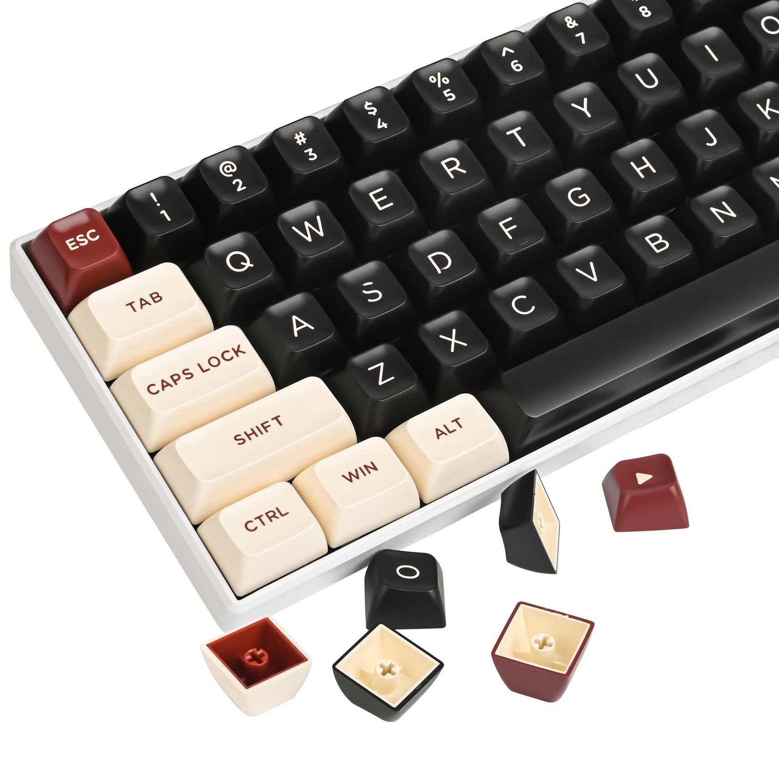 Guffercty kred GTSP 150-Keys ASA Profile Retro Keycaps Double Shot PBT Keycap...
