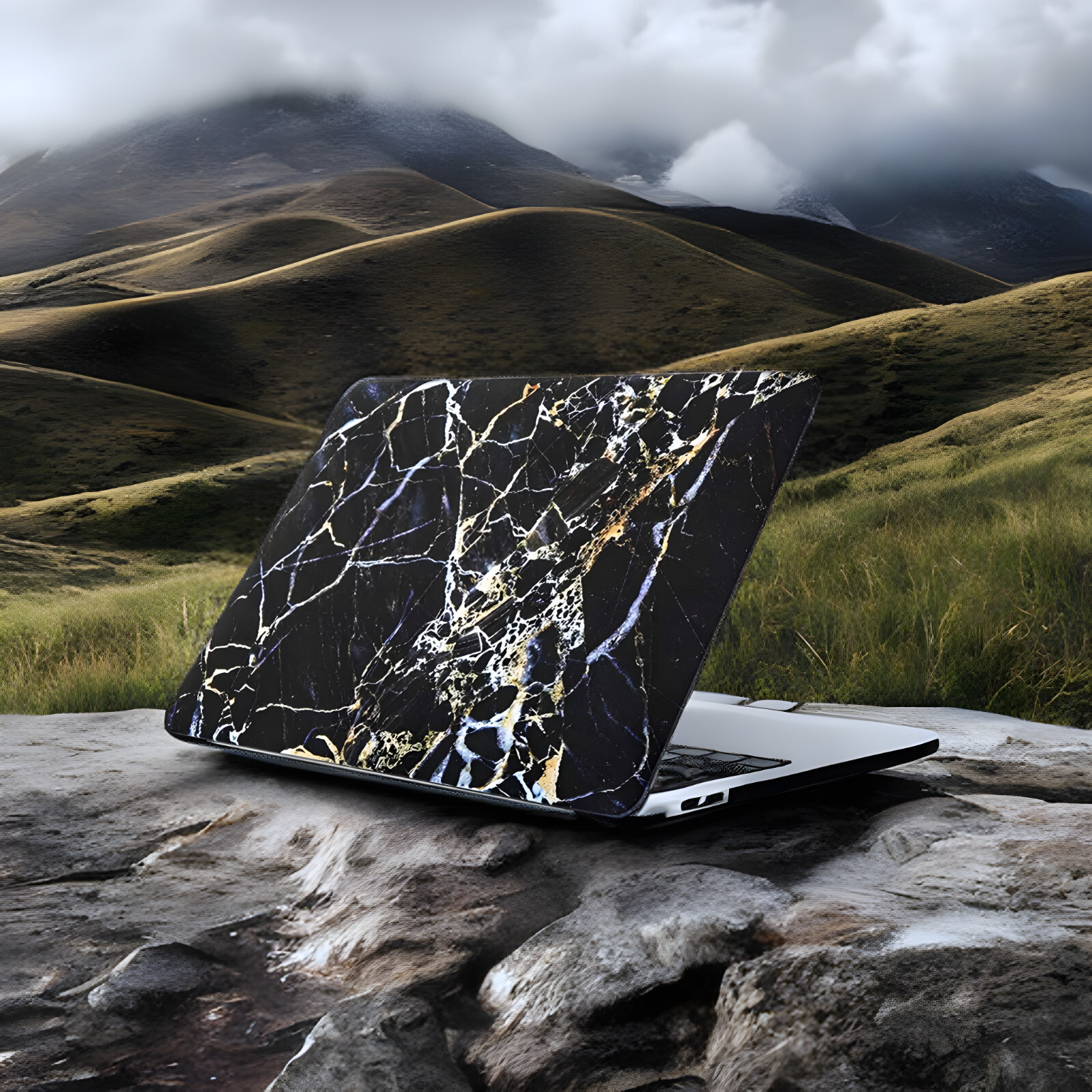 Marquina Marble MacBook Pro 13" Case: Refined Protection, Luxurious Style