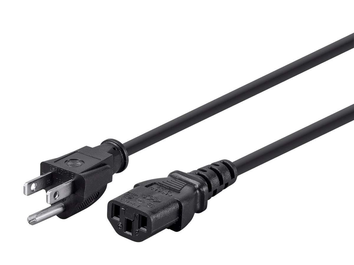 Monoprice 6ft 14AWG Power Cord Cable w/ 3 Conductor PC 6ft, Black